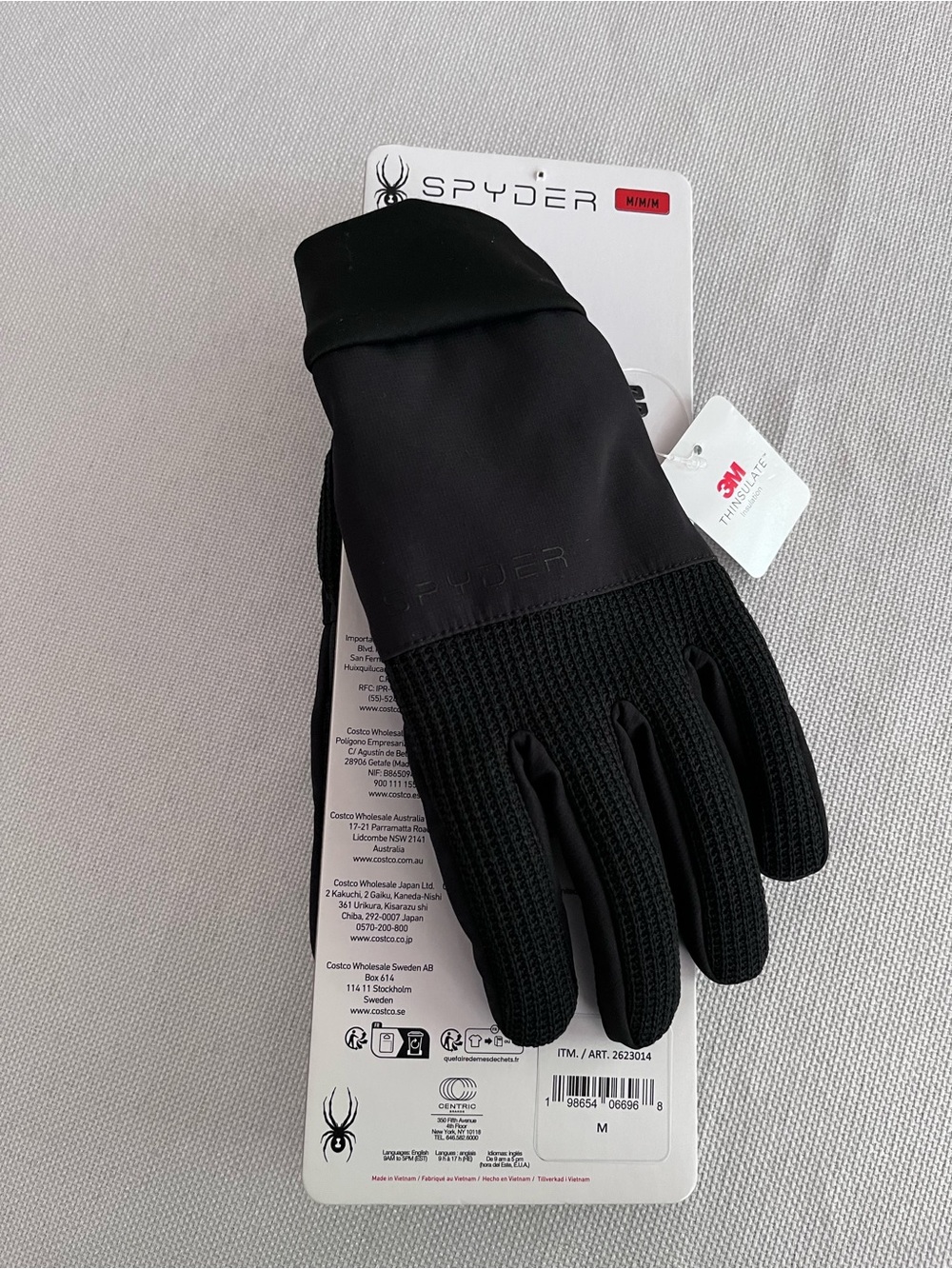 Spyder Men’s  Black Performance Gloves NWT